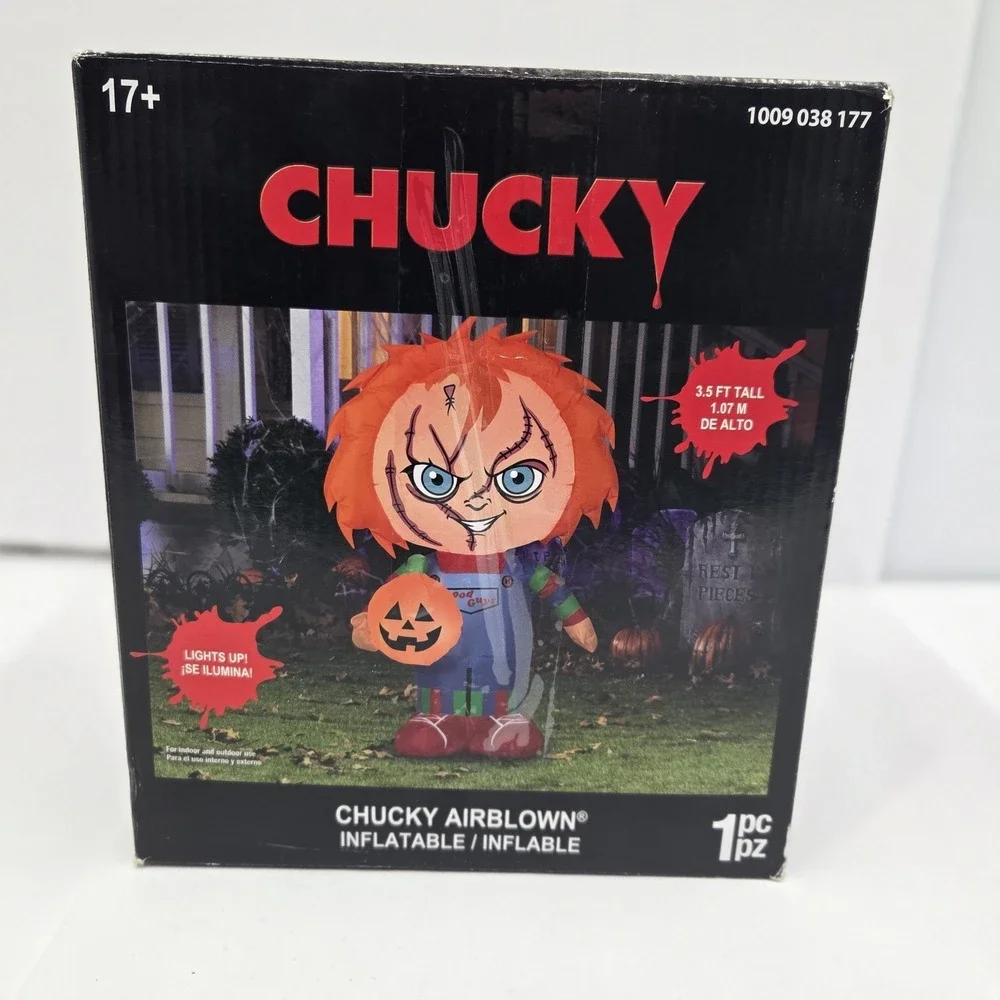 Gemmy Chucky 3.5 ft Airblown Inflatable Halloween Decoration Light Up New In Box